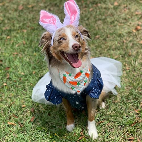 Bandana de cães de Páscoa, coelho e bandanas de cenoura para cães, cachecol de primavera para cães