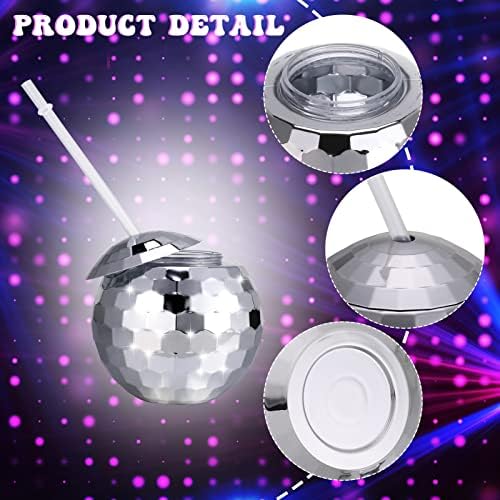 3 PCs Disco Copo de bola de discoteca Disco Tumbler Disco Flash Ball Cocktail Cup com 6pcs Balões de Ball Silver