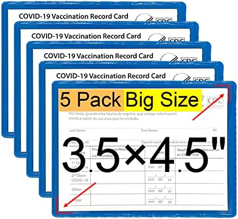 Porta de cartão de vacinação à prova de arranhões de 5 pacotes, Protetor de carteira de vacina CDC 4,2 x