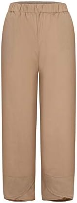 Calças Capri para mulheres Calças de verão leves casuais Cantura elástica solta Caprass calças