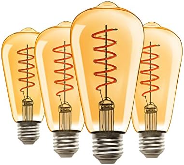 Lâmpadas de led de Edison LED 40W Equivalente, lâmpada vintage de vidro âmbar ST64, alta luz do CRI