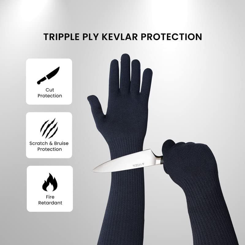 Fit de furtividade feita com mangas Kevlar - mangas resistentes de corte - guardas de braço - mangas de proteção para os braços | Meio dedo |
