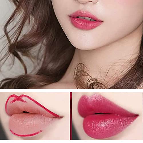 Mqshuhenmy 16 colorido com lipstick lip lip liner combatil, lipstick de ponta dupla, revestimento labial automático,