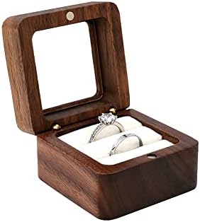 Uuyyyeo madeira anel de casamento caixa de madeira anel de madeira estação