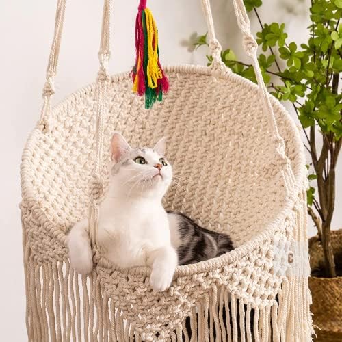 Macames artesanal pendurado gato hammock macramame cama de animal de estimação boho hammock