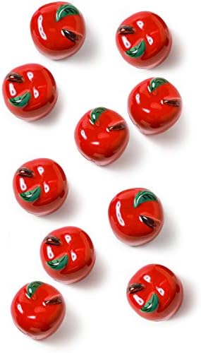Botões de gabinete de maçã em cerâmica, botões de gaveta de cozinha, decoração do país - 5 conjuntos