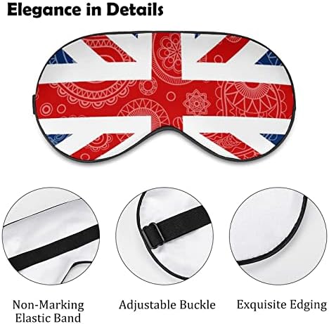 British Paisley Flag Máscara do sono Durável Tamas de máscara de olho macias com cinta ajustável para homens