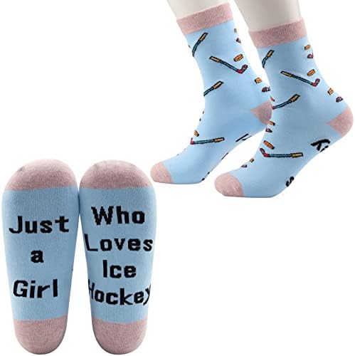 CMNIM Girls Ice Hockey Gifts 2 Pars Hóquei Socks ROVA APENAS UMA MENINA que adora jogadores de hóquei no gelo