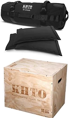KHTO 3-em 1 Wood Plyo Box Fitness Wood Plyométrico Caixa de Jump-sacos de areia para fitness-Sagrilhas de areia