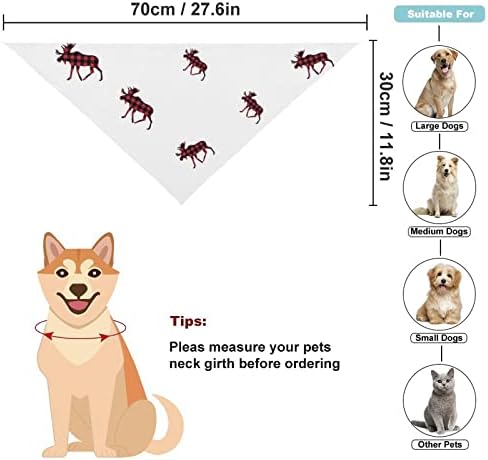 Moose Buffalo Plaid Pet Scondf Triangle Dog Bandana Presente de lenço para cães de cães pequenos grandes Puppies