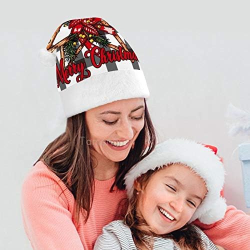 Natal Papai Noel, Feliz Natal estrelas Flores chapéu de férias de Natal para adultos, Unisex Comfort Chapéus de Natal para o ano novo Evento de festa de férias festivas