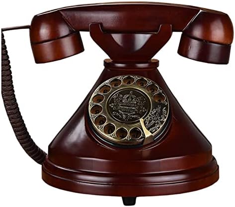 Telefone fixo de madeira sólida Retro Telefone fixo europeu Telefone Vintage Retro Telefone Antigo Escritório