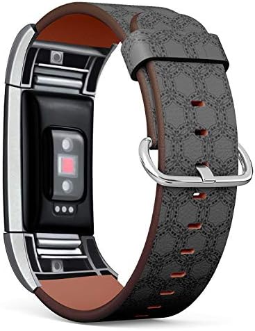 Compatível com Fitbit Charge 2 - Substituição de pulseira de pulseira de couro pulseira de faixa de faixa