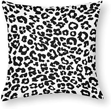 Neve preto e branco leopardo tampa de travesseiro de travesseiro com almofadas de travesseiro quadrado