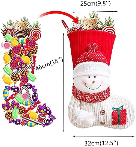 Meias de fantesticryan 18 Christmas grandes meias em boneco de neve 3D para festas de natal, decoração
