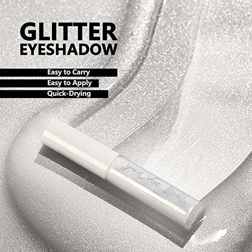 Eyeliner de sombra de glitter líquido 2pc, maquiagem coreana, gota de lágrima, brilho metálico, textura