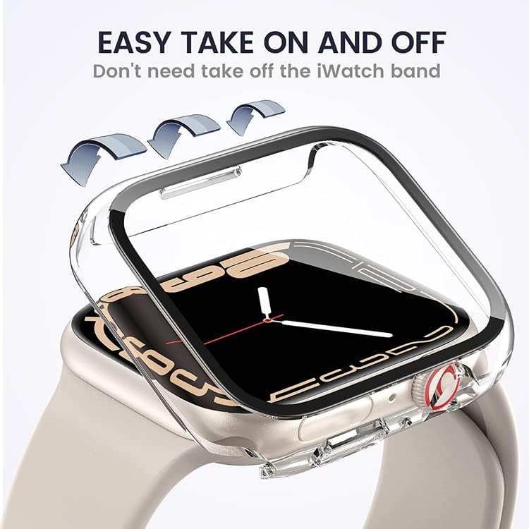 Case compatível com Apple Watch Series 8 Series 7 45mm & 41mm, cobertura completa para abundante hard Ultra-Fingro
