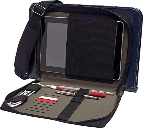 Broonel Blue Leather Laptop Messenger Case - Compatível com Acer Travelmate P2510 -M