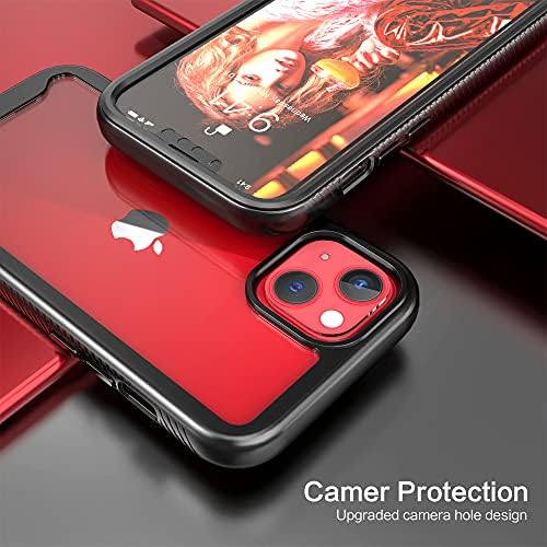 Idystar iPhone 13 Caso Clear for Men Boys, iPhone 14 Case, Hybrid 2 em 1 Proteção à prova de choque resistente