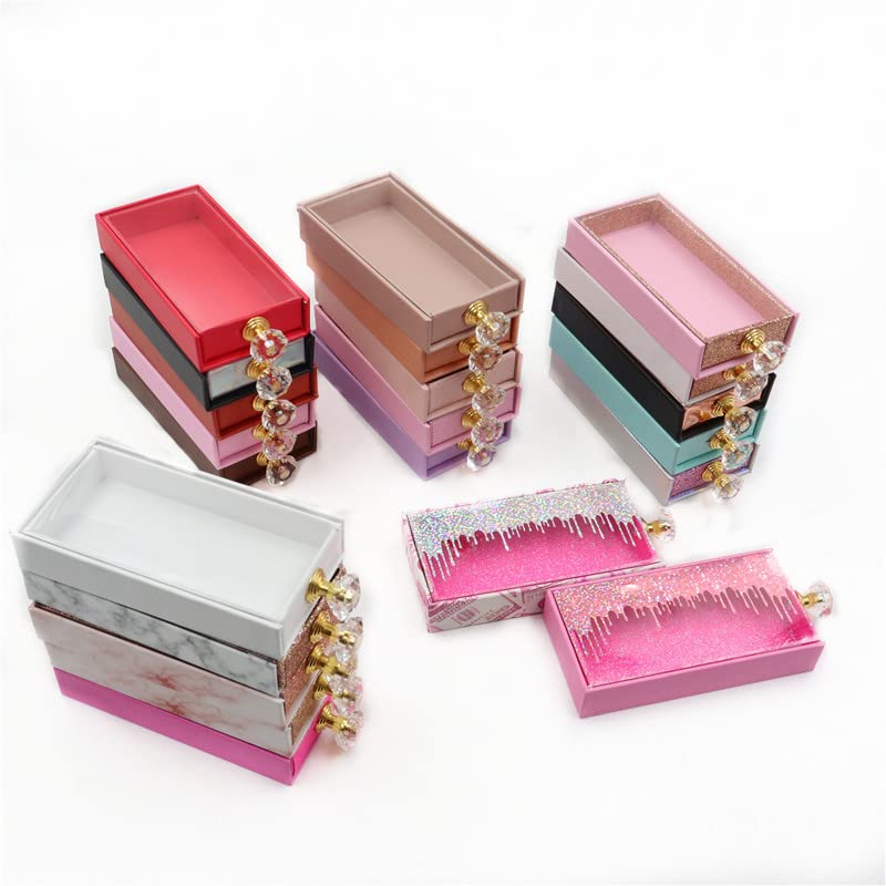 Caixas de embalagem de cílios caixas de retângulo com bandejas de cristal a granel Caso magnético