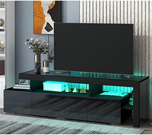 Yllwh contemporâneo 16 cores luzes led armário de tv stand UV Centro de entretenimento de acabamento brilhante