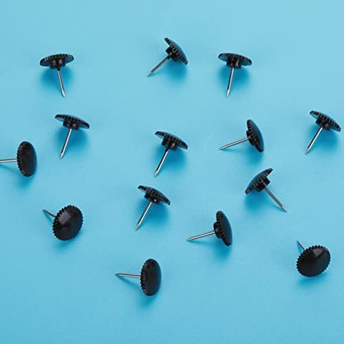 PRASACCO 50 PCS Black Push Pins Thumb tacks para enforcamentos de parede Pinos de desenho de