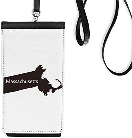 Massachusetts EUA mapa esboço da carteira de telefone para bolsa móvel pendurada bolsa preta bolso preto