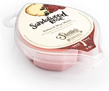 A empresa de vela de Shortie Sandalwood Rose Natural Soy Wax derreta 3 pacote - 3 altamente perfumados 3 oz. Bares