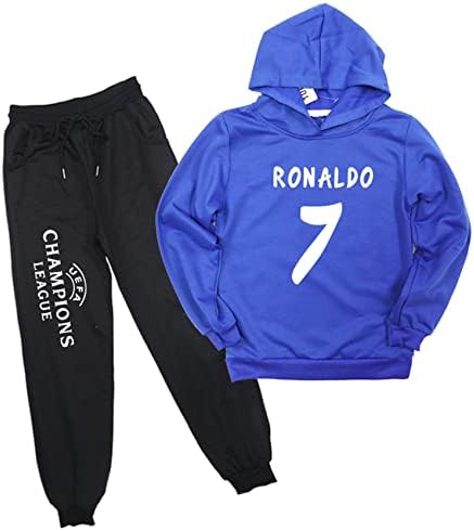 Wabooob Child Spring O outono de manga longa de roupa de roupa-cristiana Ronaldo com capuz e calças de corrida