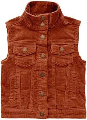 Pretifeel Kids Boys Vest Corduroy Sleevess Outerwear Jacket Stand Snap Snap On Fall Toddler Caiat