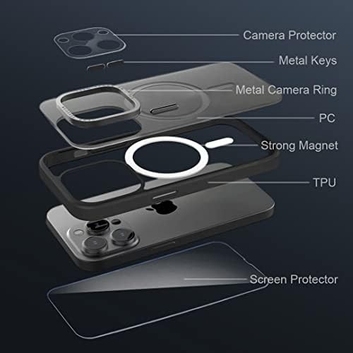 Azax para iPhone 14 Pro Case Magnet - casos magnéticos finos compatíveis com 14 Pro, com protetor