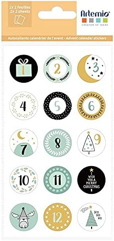Artemio 30 Round Advent Calendar Stickers