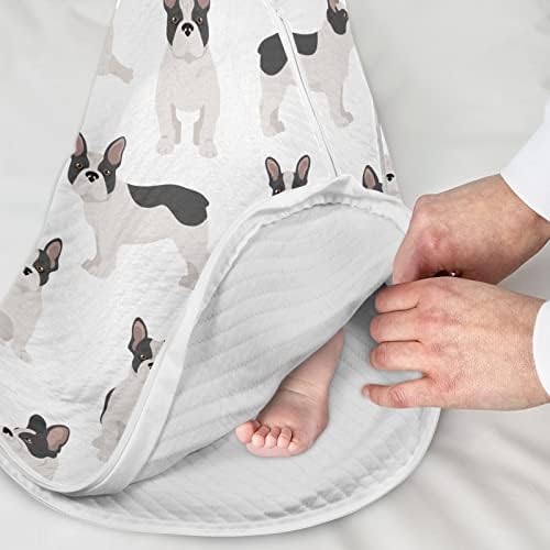 vvfelixl unissex francês Bulldog Padrão saco de dormir branca, cobertor de bebê vestível, saco