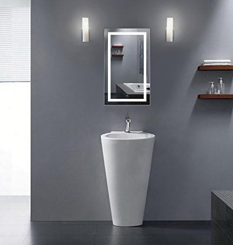Krugg | Espelho do banheiro LED de 18 polegadas x 30 polegadas | O espelho de vaidade iluminado inclui mais escuro