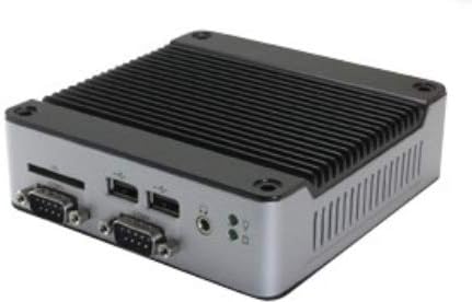 Mini Box PC EB-3360-L2B1C3 suporta saída VGA, porta RS-232 x 3, Canbus x 1, porta SATA x 1 e energia
