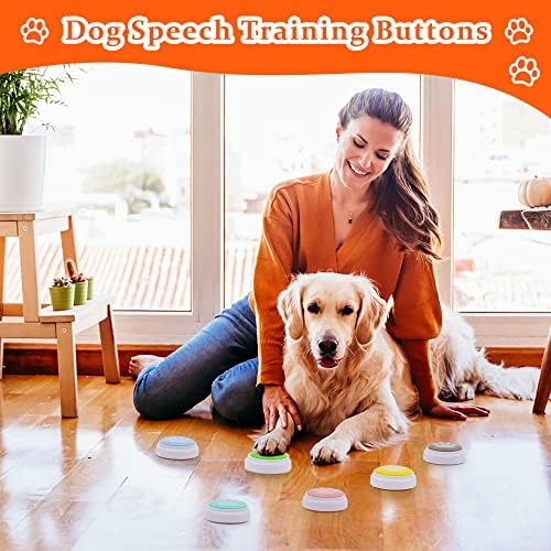 Botões de cachorro dauh 6 para comunicação, conjunto de botões de conversação para cães, botões de estimação