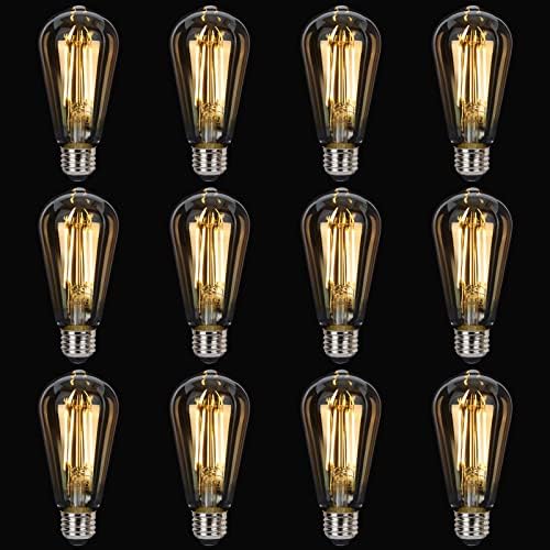 Lâmpadas de Edison LED ASOKO LED 6W, lâmpada vintage equivalente de 60w, lâmpada vintage, 2200K-2400k