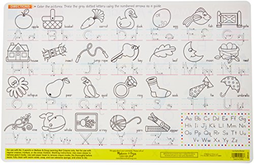 Melissa & Doug Letters & Words Write-A-Mat W/ Pacote de Crayon para idades de 4 a 5+: alfabetos, fonéticos e