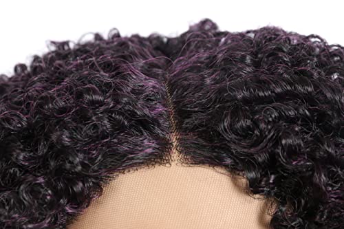 Top Remy lavanda roxa roxa cacheada perucas frontais de renda para mulheres negras sintéticas 16