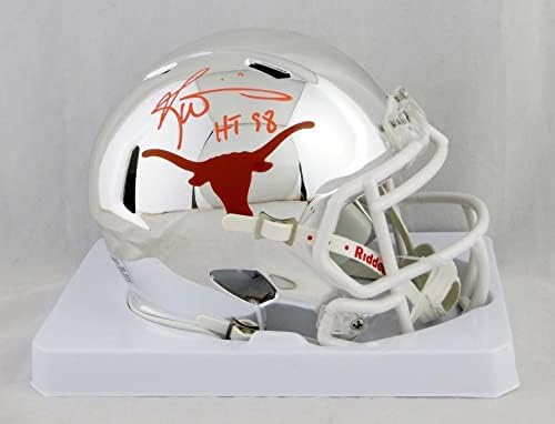 Ricky Williams assinou o Texas Longhorns Chrome Mini capacete com HT 98- JSA W Auth *O - Mini capacetes