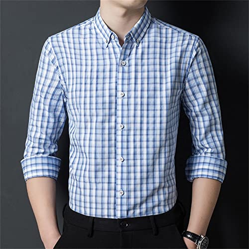 Camisa xadrez masculina camisa de manga longa de manga longa