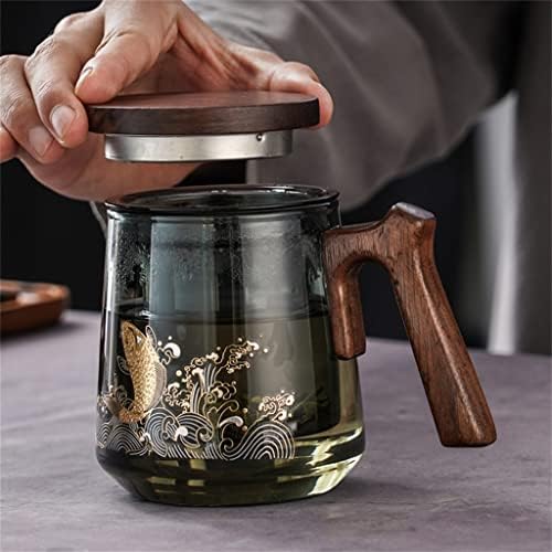 Zhuhw copo de chá de vidro pessoal com três xícaras para separar xícaras de chá com xícaras de escritório