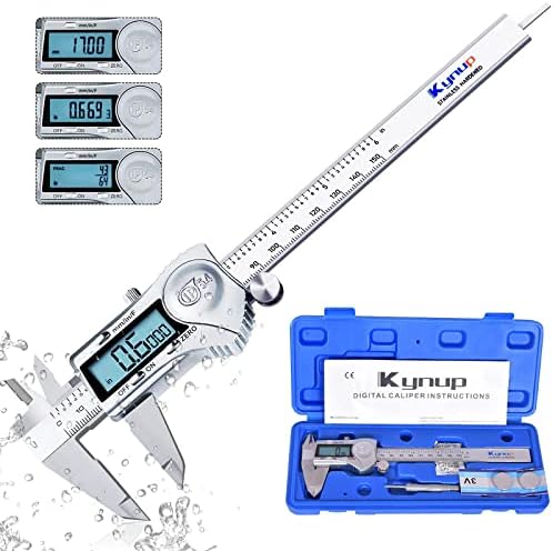 Pinças digitais Kynup 6inch e 12 polegadas, ferramentas de medição de pinça IP54 Proteção à prova d'água, ferramentas