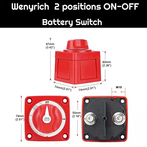 Wenyrich Battery Switch 12-48V Desconecte o interruptor de corte de energia mestre para marinha, barco