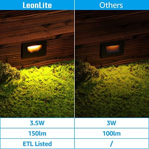 Luzes de etapas LED de 120V de 120V da Leonlite 12-Pack, luminária de escada externa interna de
