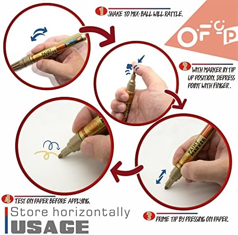 OFC-P Pen do marcador de tinta permanente à base de óleo, secagem médio de secagem e marcador à prova