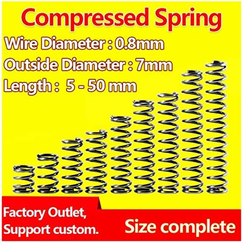 Hardware Pressão da primavera Diâmetro do fio da mola de 0,8 mm, diâmetro externo 7 mm de compressão