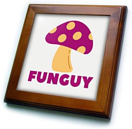 Imagem 3drose de um cogumelo com texto de funguy - ladrilhos emoldurados