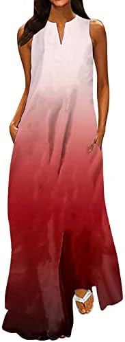 Vestido feminino vestido de verão moda clássica de decote em vil de decote em V, vestidos longos