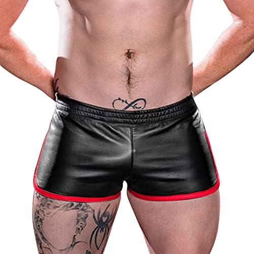 Xxbr shorts masculinos Faux PU PU Leather 3 Shorts Hot Shorts Hot Skinny Butt Lift Club Low Caist Moto